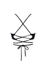 Czarny wiązany stanik od bikini Venus