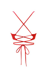 Czerwony wiązany stanik od bikini Malibu