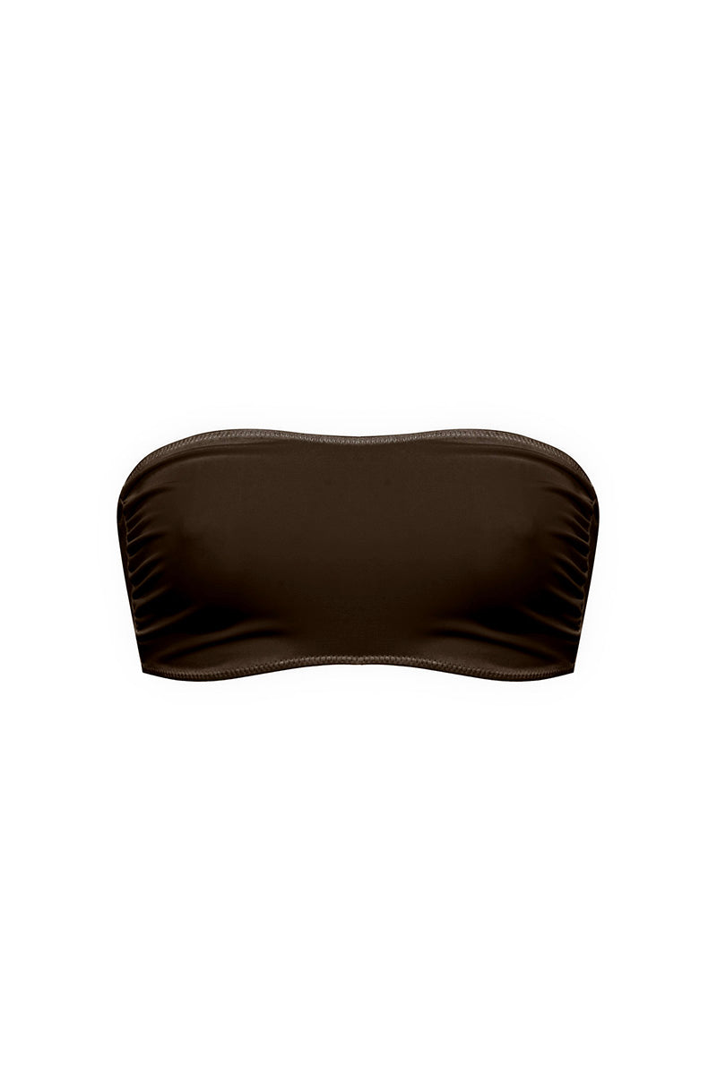Brązowa góra od kostiumu typu bandeau Kawai