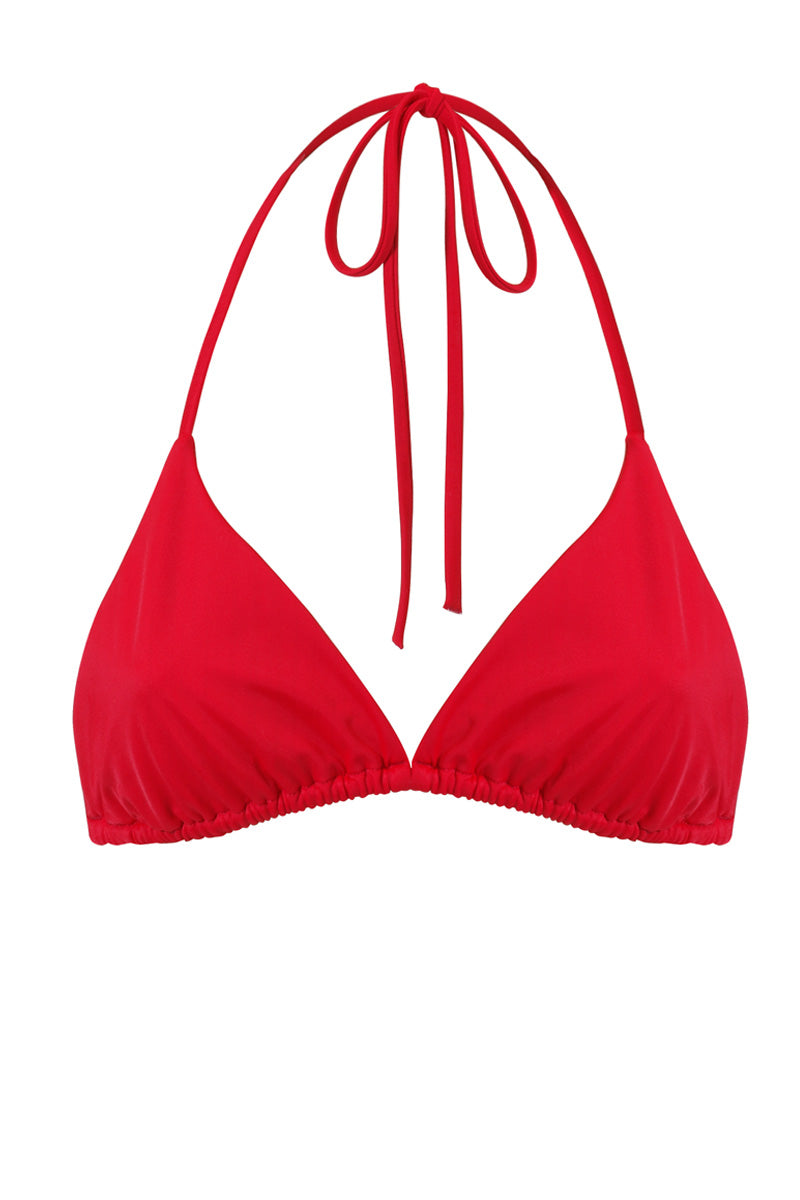 Czerwony trójkątny stanik od bikini Maui