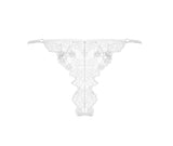 Białe stringi z kwiatowym wzorem Sara