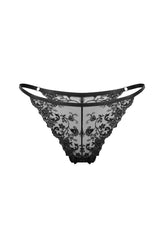 Czarne stringi z kwiatowym wzorem Florence 2