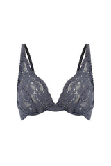 Szary koronkowy stanik na fiszbinach Kaia