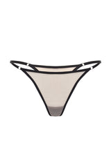 Półprzezroczyste cieliste stringi Anais