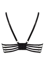 Cielisty gładki stanik z lamówkami w kolorze czarnym Caffe Latte