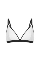 Biały z czarnym wykończeniem bawełniany stanik Jeanne