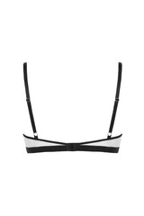 Biały z czarnym wykończeniem bawełniany stanik Jeanne