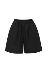 Czarne lniane szorty Diune