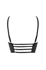 Czarno - srebrny gorsetowy top Ophelie