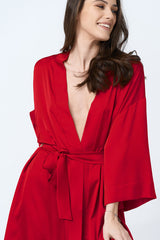 Czerwone kimono / szlafrok z satyny Dora Red Love and Hate