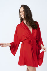 Czerwony szlafrok / kimono z satyny Dora Red Love and Hate
