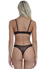 Figi czarne z dodatkiem weluru Pearl 2