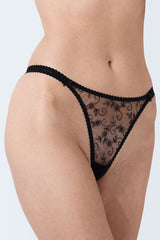 Stringi czarne prześwitujące Luna