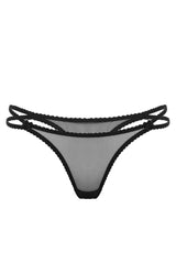 Prześwitujące gładkie stringi w kolorze czarnym Magic