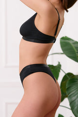 Czarne sportowe stringi z bawełny Jill 2