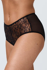 Czarne koronkowe figi z wysokim stanem Issa