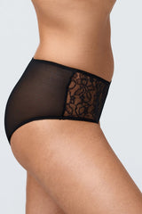 Czarne koronkowe figi z wysokim stanem Issa