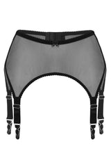 Czarny prześwitujący pas do pończoch Magic