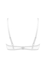 Biały przezroczysty stanik o wydłużonej linii miseczki Luna White