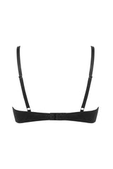 Gładki stanik z fiszbinami z czarnej bawełny Astrid