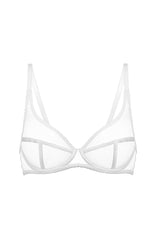 Biały stanik z ozdobnymi paseczkami Magic White