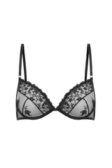 Czarny biustonosz haftowany w kwiaty Florence 2