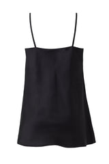 Czarny satynowy top na cienkich ramiączkach Denise
