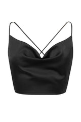 Czarny satynowy top Akiva