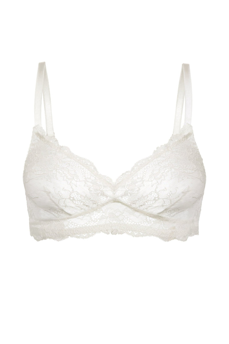 white lace bra