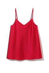 Czerwony satynowy top na cienkich ramiączkach Denise