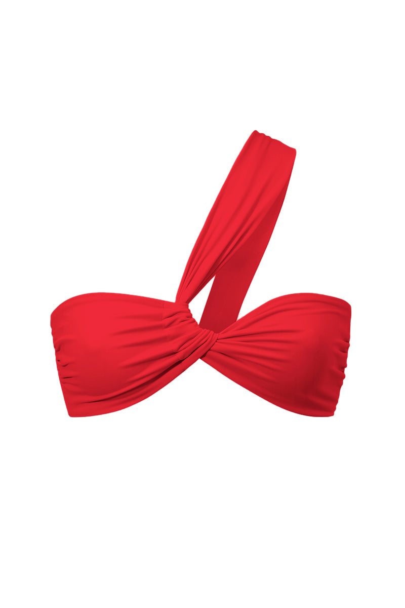 Czerwony asymetryczny top bikini Kirei