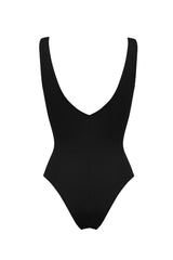 Czarny jednoczęściowy kostium kąpielowy na szerokich ramiączkach Aruba