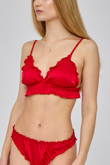 Satynowy stanik z falbaną Zoe