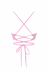 Wiązany stanik od bikini Malibu Pink