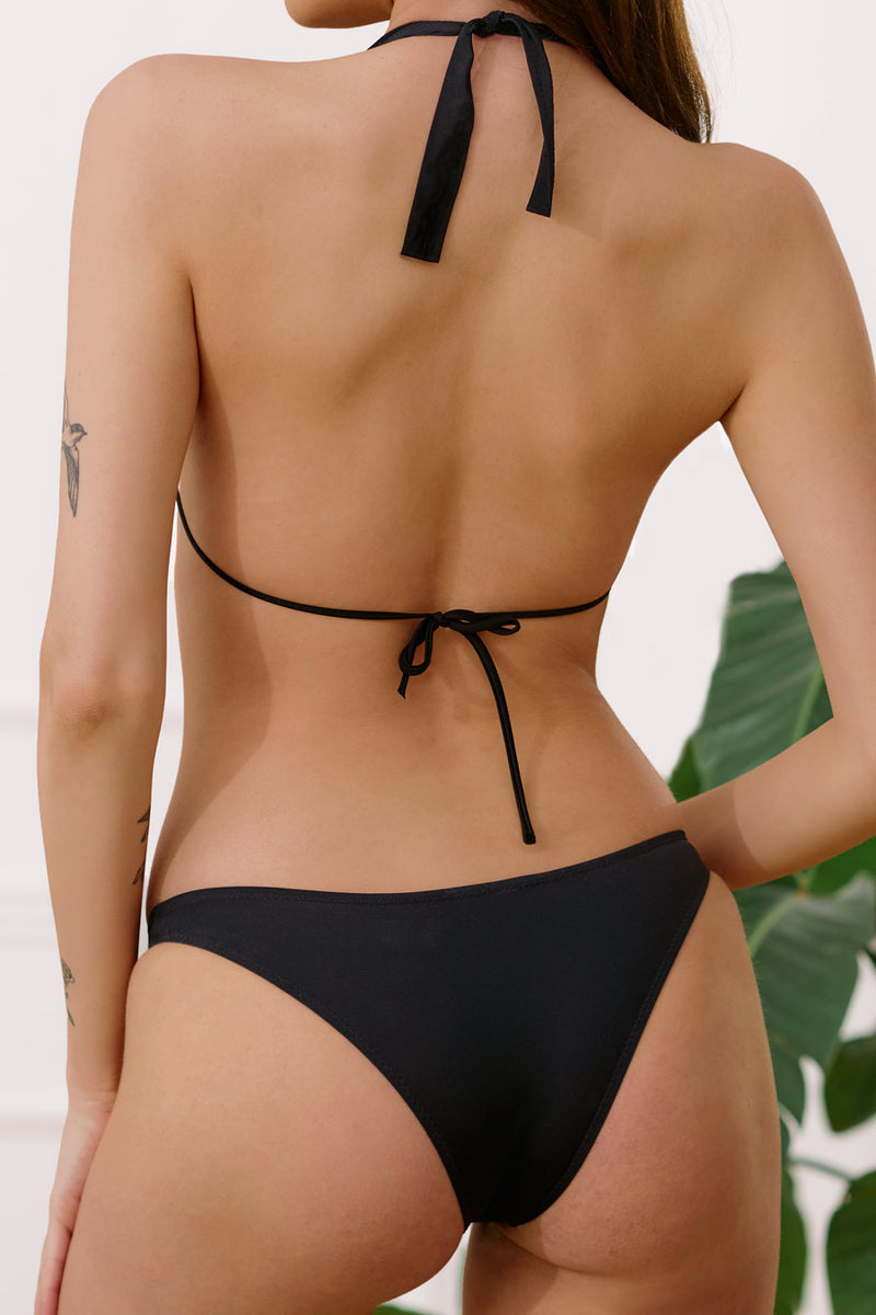 Czarny trójkątny stanik od bikini Fiji Love and Hate