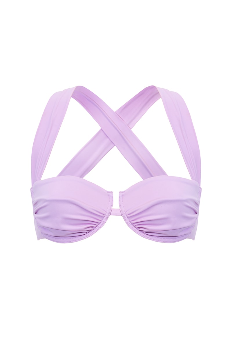 Fioletowy stanik od bikini na fiszbinach Maura
