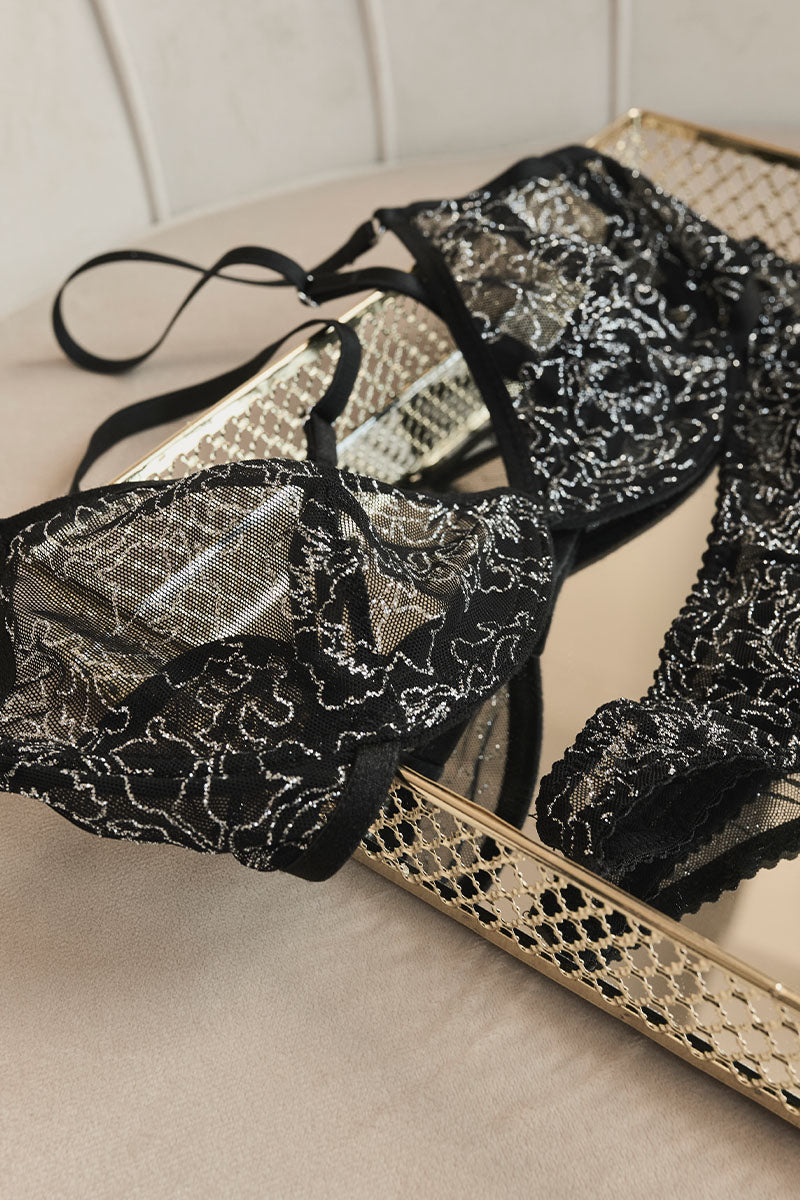 Ophelie Lingerie Set with Silver Pattern Love and Hate