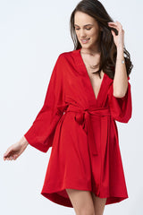 Czerwone kimono / szlafrok z satyny Dora Red