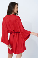 Czerwone kimono / szlafrok z satyny Dora Red