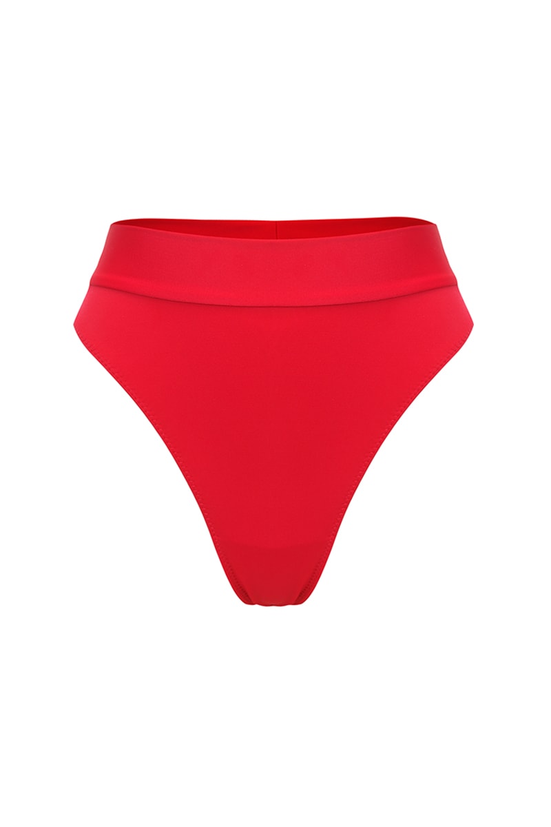 Dół od bikini z wysokim stanem Kawai Red