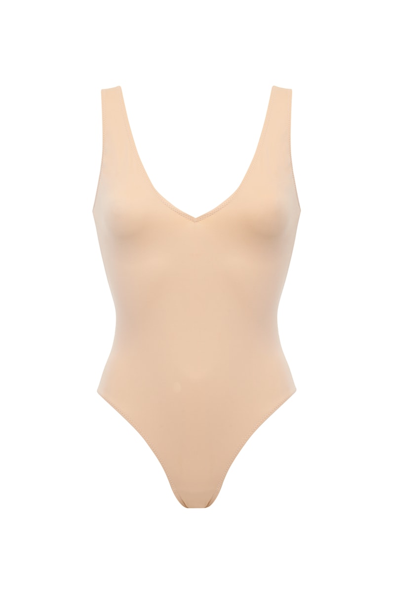 Cielisty jednoczęsciowy kostium kąpielowy Aruba Beige