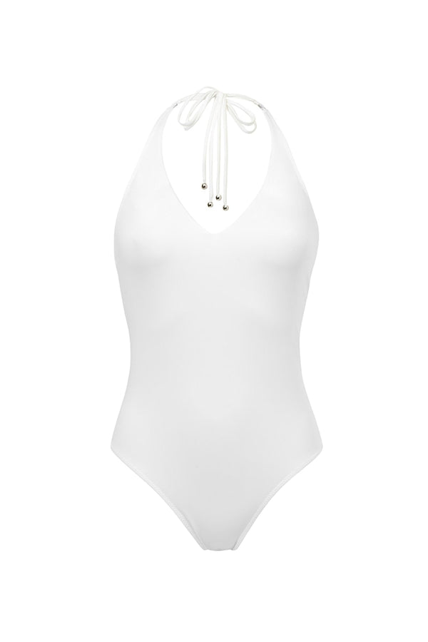 Biały jednoczęściowy kostium kąpielowy Ocean