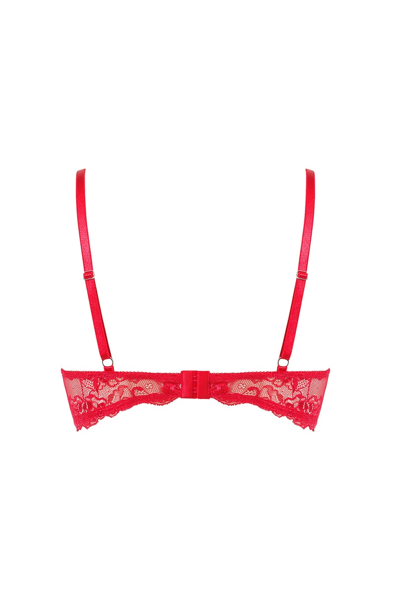 Koronkowy stanik typu braletka Giselle Red