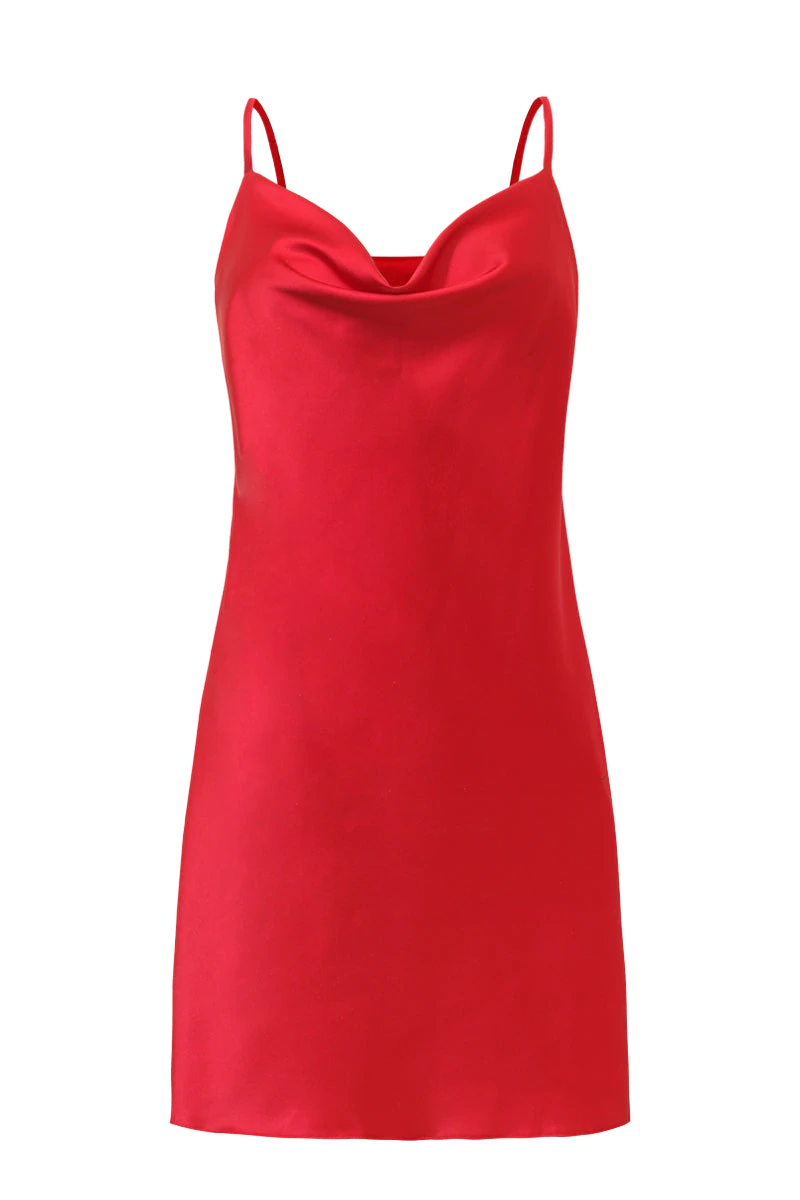 Czerwona satynowa sukienka / halka Jenny