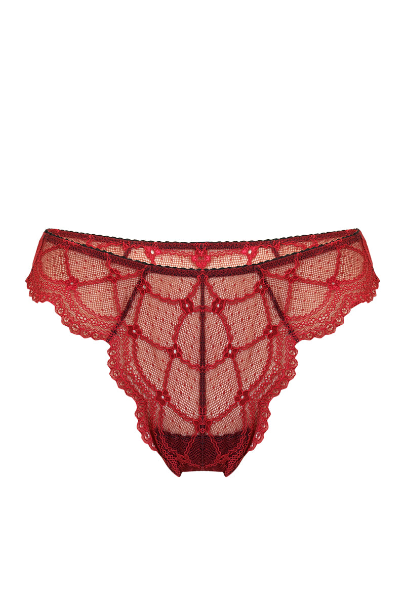 Lissa Red Lace Briefs